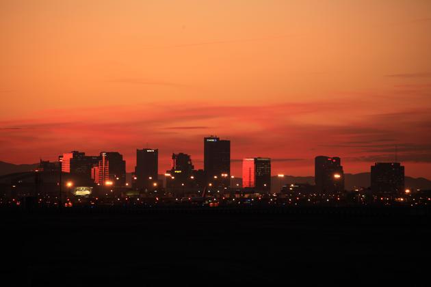 Downtown Phoenix at Sunset